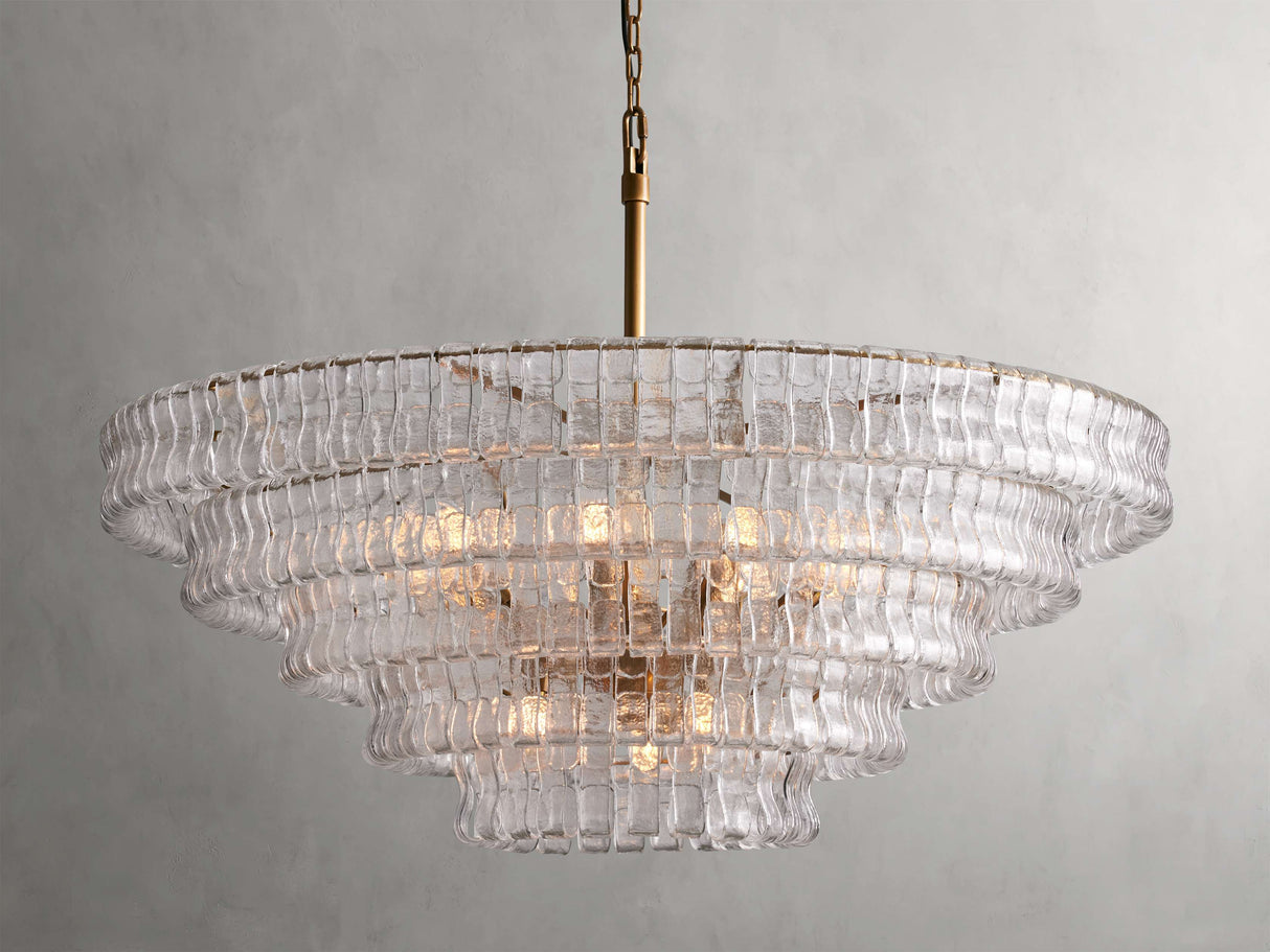 Art Glass Ghiaccio Round Chandelier 36" 48" 60"