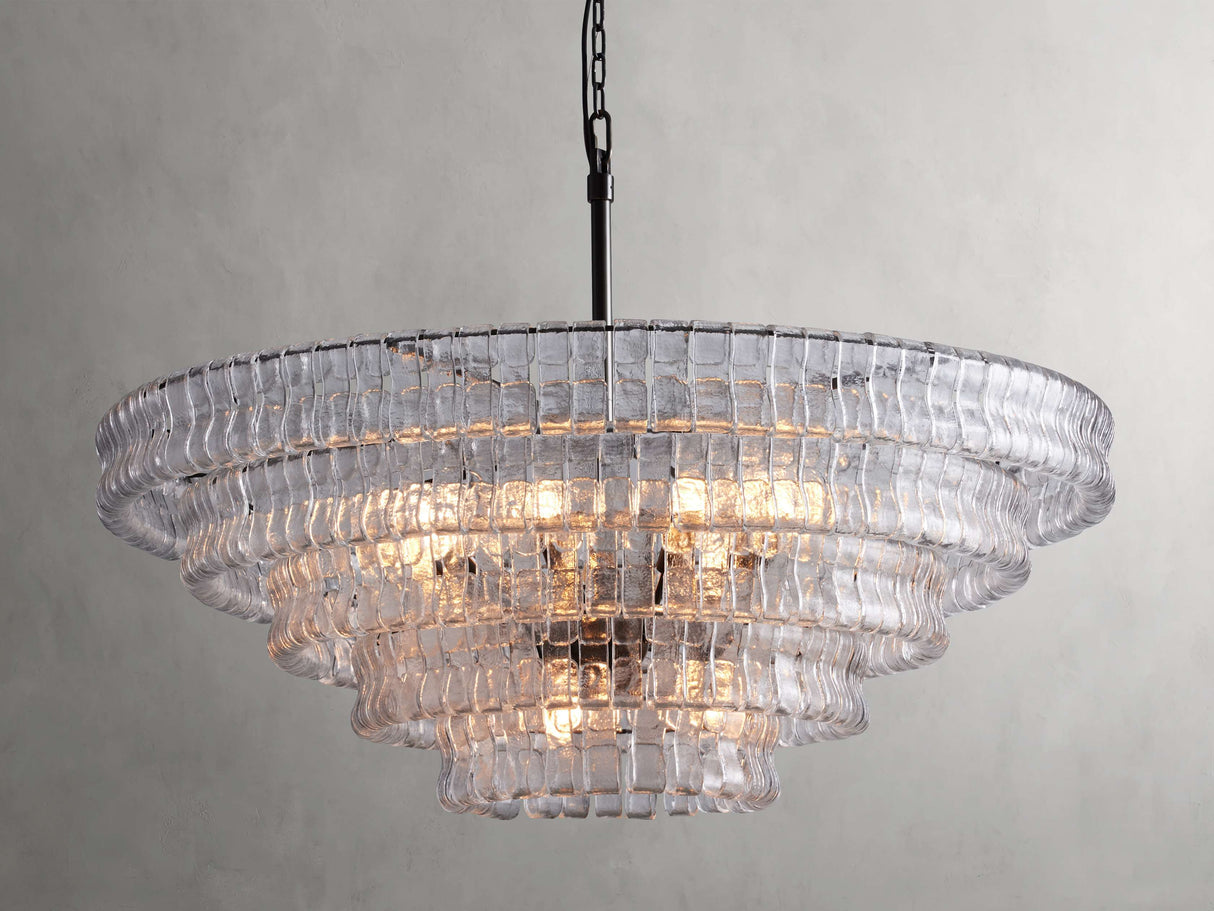 Art Glass Ghiaccio Round Chandelier 36" 48" 60"