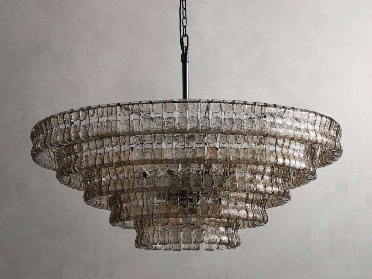 Art Glass Ghiaccio Round Chandelier 36" 48" 60"