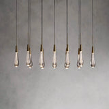 Rain Glass Soltaire 37" Linear Chandelier