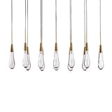 Rain Glass Soltaire 37" Linear Chandelier