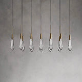 Rain Glass Soltaire 37" Linear Chandelier