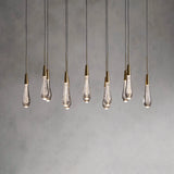 Rain Glass Soltaire 37" Linear Chandelier