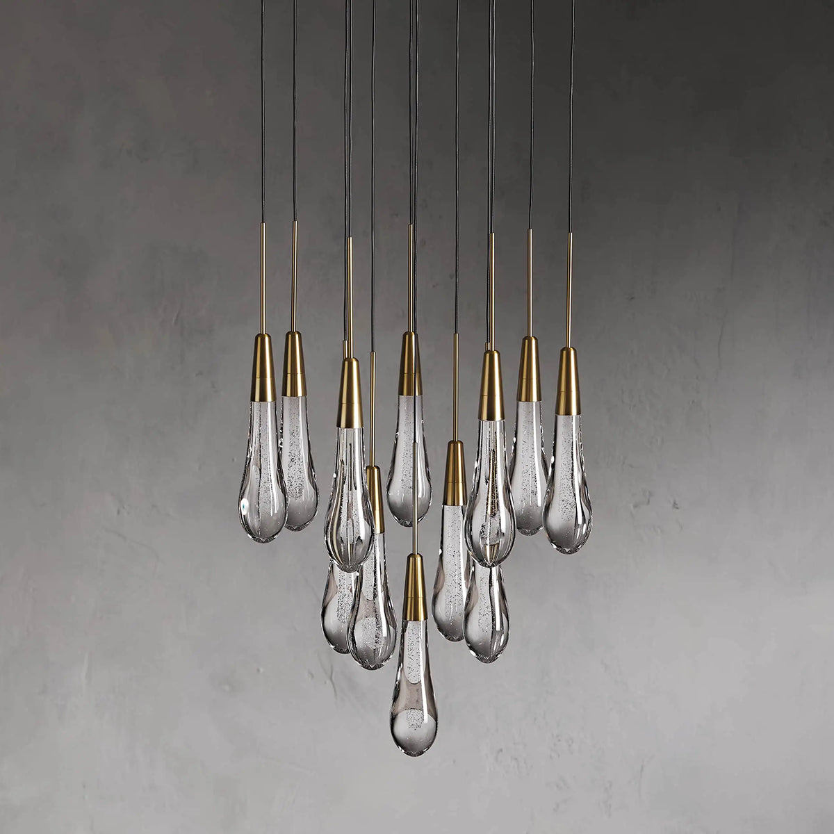 Rain Glass Soltaire Round Chandelier