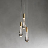 Rain Glass Soltaire 3-Light Pendant