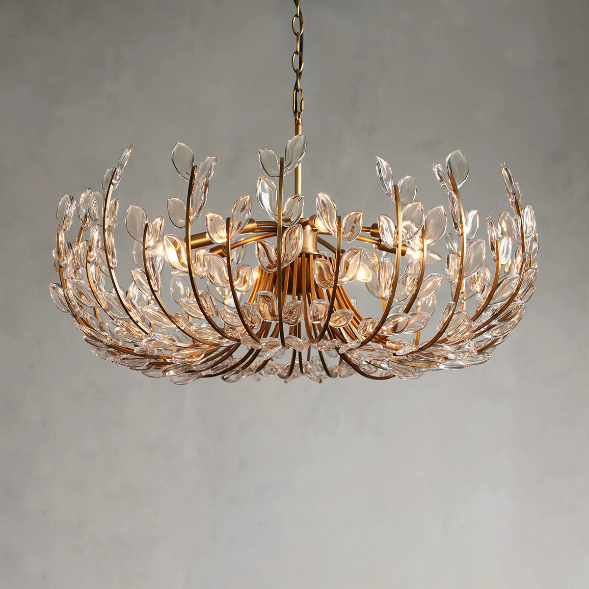 Adela Glass Petal 8 Light Chandelier