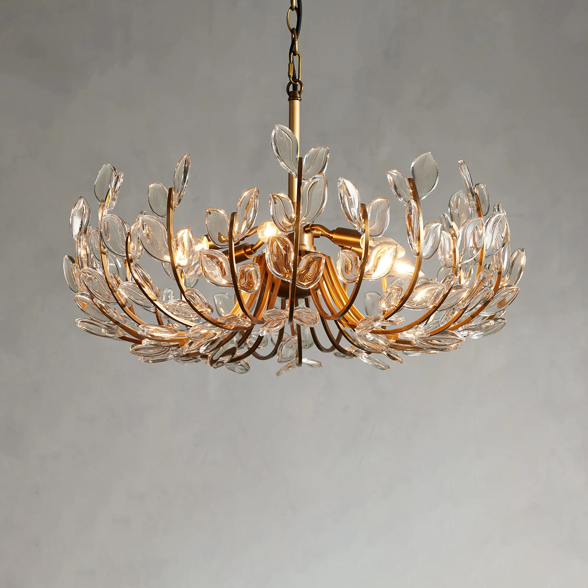 Adela Glass Petal 6 Light Chandelier