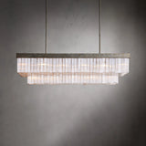 Art White Selenite Modern Cameron Rectangular Chandelier