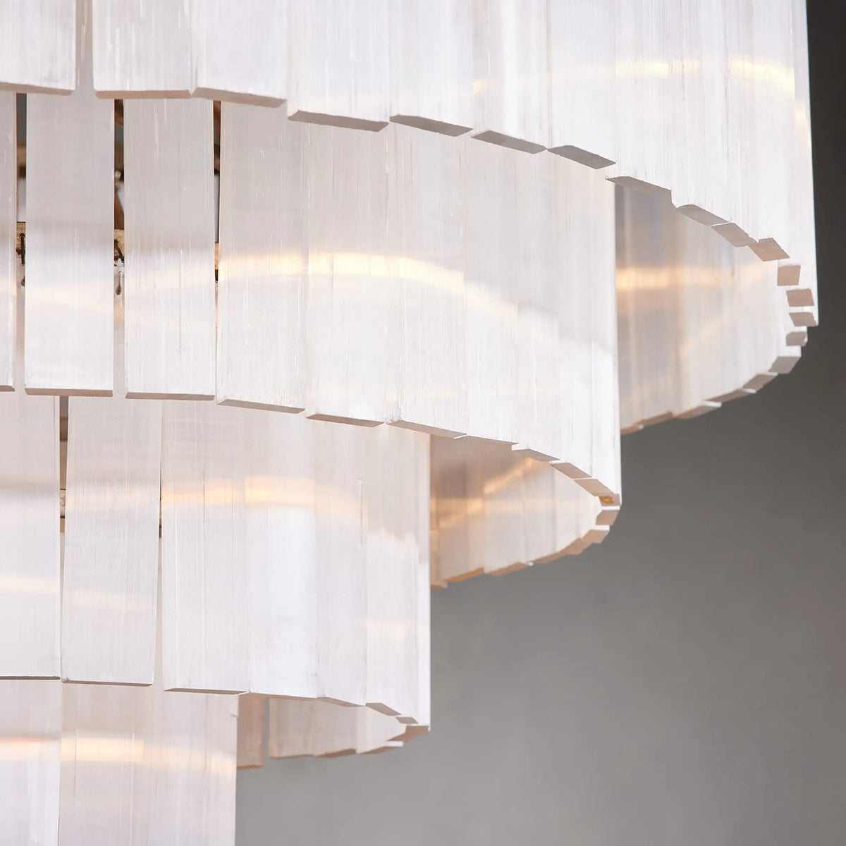 Art White Selenite Modern Cameron 4 Tier Chandelier