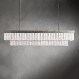 Art White Selenite Modern Cameron Rectangular Chandelier