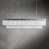 Art White Selenite Modern Cameron Rectangular Chandelier