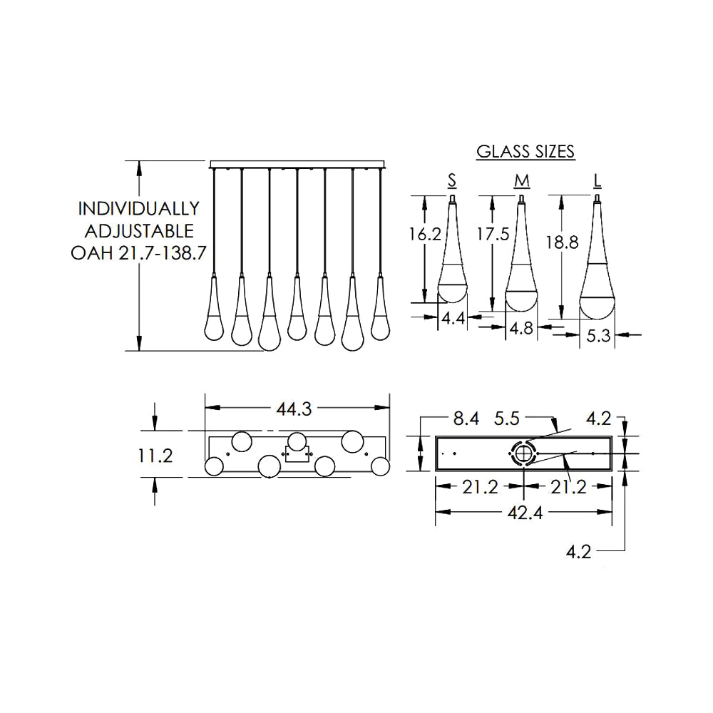 Rain LED Linear Chandelier