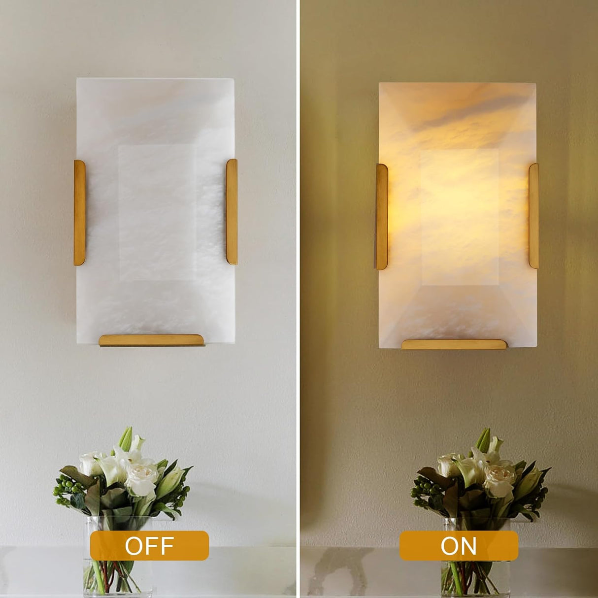 Square Marble Slice Wall Sconce 9.8"