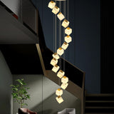 Square Cube Alabaster Pendant Lights