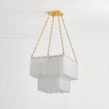 Ruby Alabaster Square Moissanite Chandelier