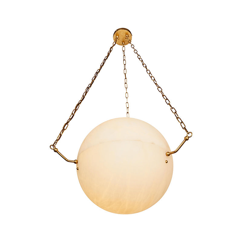 Aaron Alabaster Sphere Suspension Pendant Kitchen Island Living Room