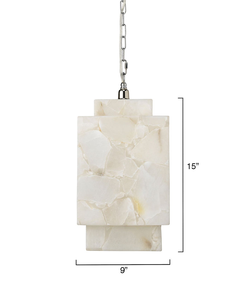 Alabaster Cube Pendant Light