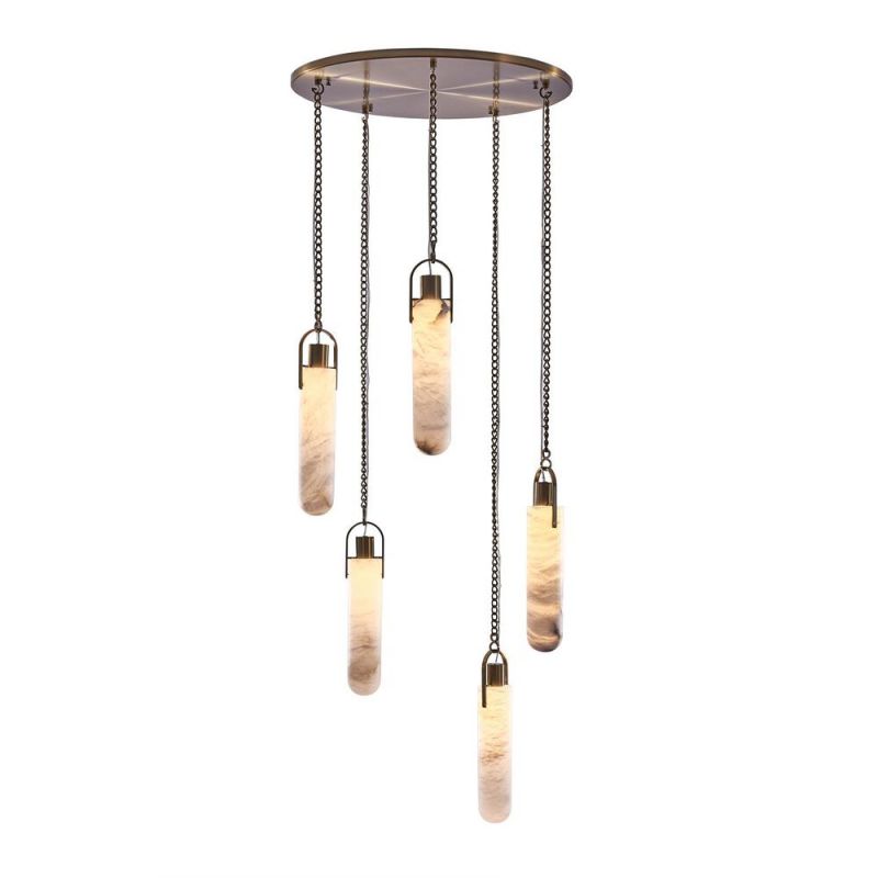 Alabaster Flint 5 Light LED Cluster Chandelier