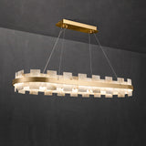 San Alabaster Modern Oval Chandelier Dinning Room 37"L