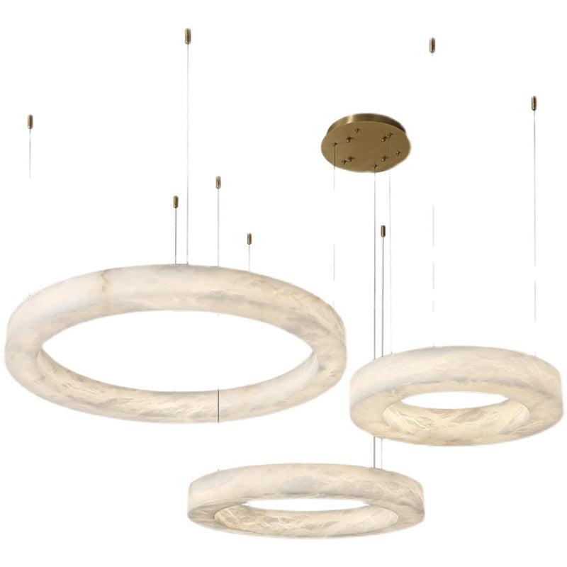 Theseus Alabaster Round Chandelier 19" 27" 36" 60"D