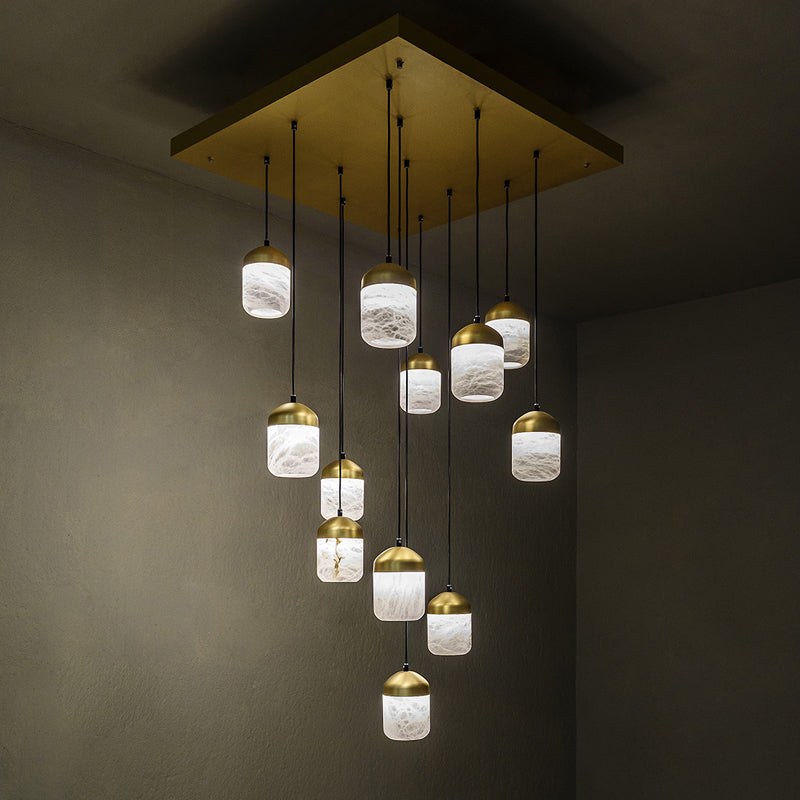 Radiance United Alabaster Staircases Pendant 12 Lights