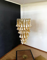 Beautiful Murano Amber Petals Spiral Chandelier 25.2"