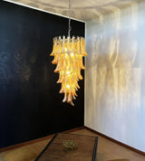 Beautiful Murano Amber Petals Spiral Chandelier 25.2"