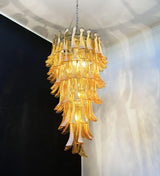 Beautiful Murano Amber Petals Spiral Chandelier 25.2"