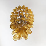 Beautiful Murano Amber Petals Spiral Chandelier 25.2"