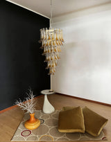 Beautiful Murano Transparent Amber Spiral Chandelier 25"