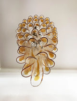 Beautiful Murano Transparent Amber Spiral Chandelier 25"