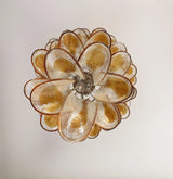 Beautiful Murano Transparent Amber Spiral Chandelier 25"