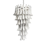 Beautiful Murano Transparent Petals Spiral Chandelier 25"