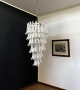 Beautiful Murano Transparent Petals Spiral Chandelier 25"