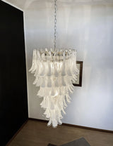 Beautiful Murano Transparent Petals Spiral Chandelier 25"