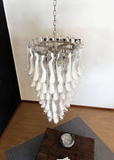 Beautiful Murano Transparent Petals Spiral Chandelier 25"