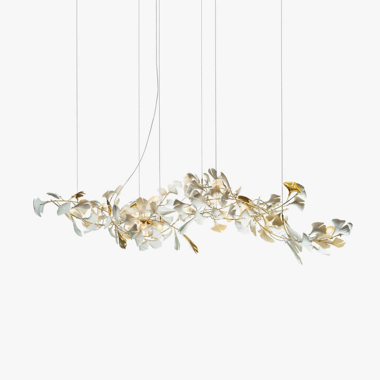 Gingko Leaves Linear Chandelier 197"