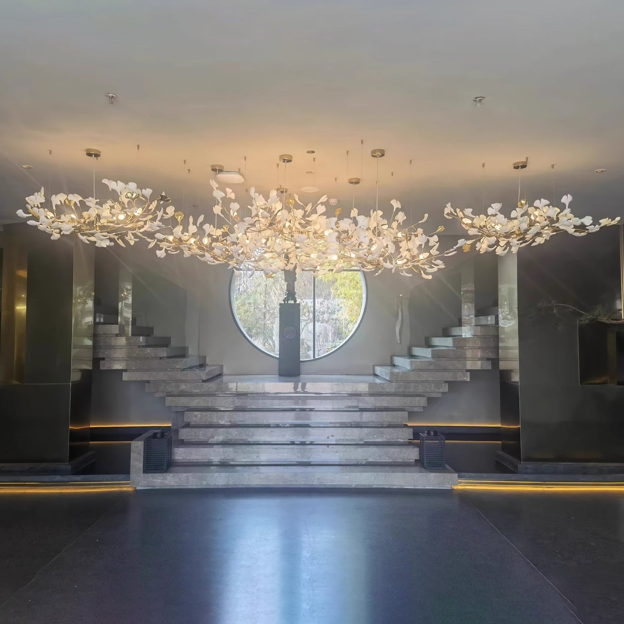 Gingko Leaves Linear Chandelier 197"