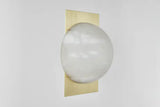 Alabaster Ball Brass Wall Sconce