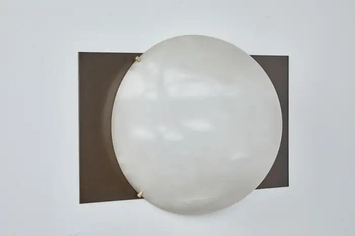 Alabaster Ball Brass Wall Sconce