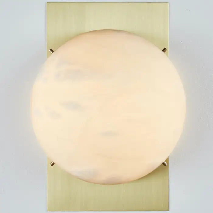 Alabaster Ball Brass Wall Sconce