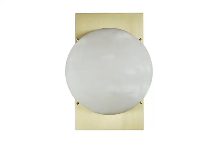 Alabaster Ball Brass Wall Sconce