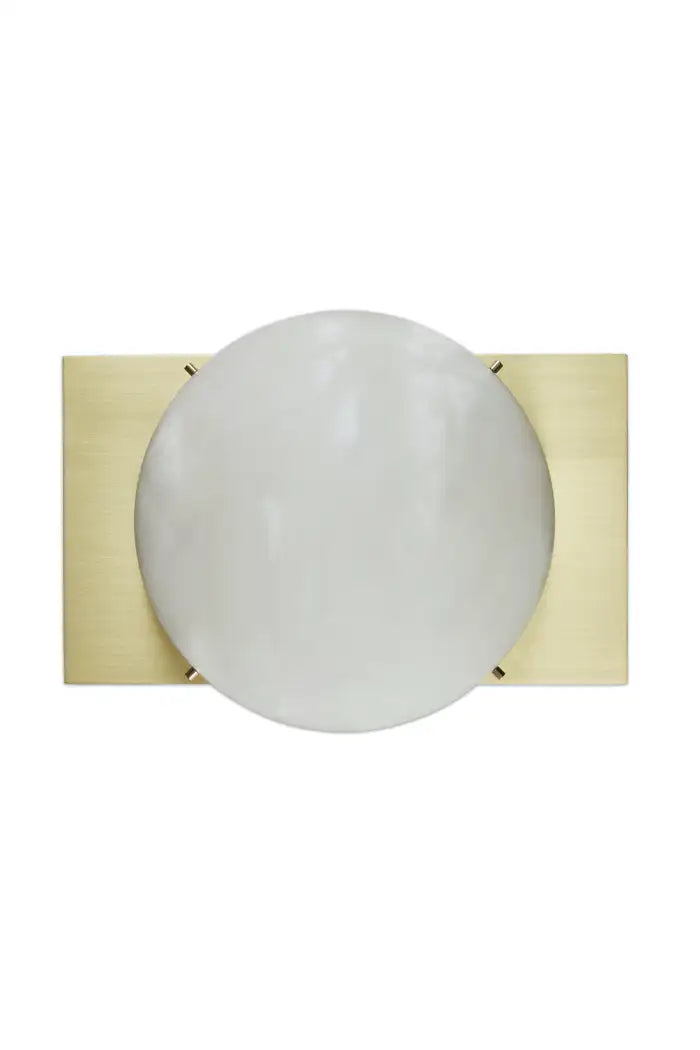 Alabaster Ball Brass Wall Sconce