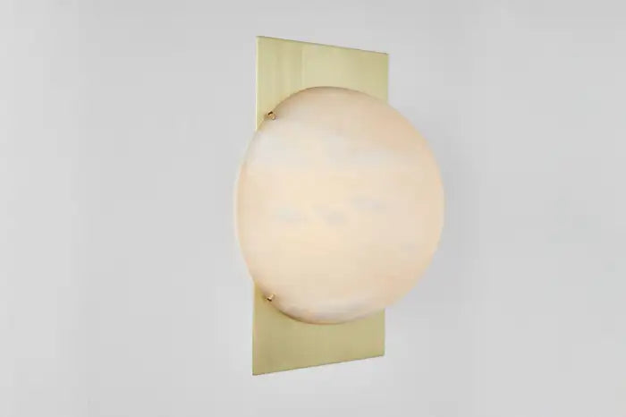 Alabaster Ball Brass Wall Sconce