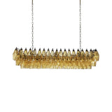 Elegant Amber Murano Poliedri Glass Chandelier 49"