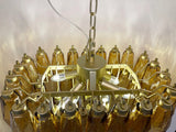 Elegant Murano Poliedri Amber Glass Chandelier 22"