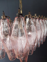 Elegant Murano Poliedri Pink Glass Chandelier 22"