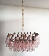 Elegant Murano Poliedri Pink Glass Chandelier 22"