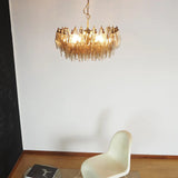 Elegant Murano Poliedri Smoked Glass Chandelier 22"