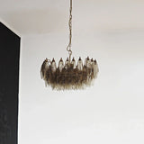 Elegant Murano Poliedri Smoked Glass Chandelier 22"